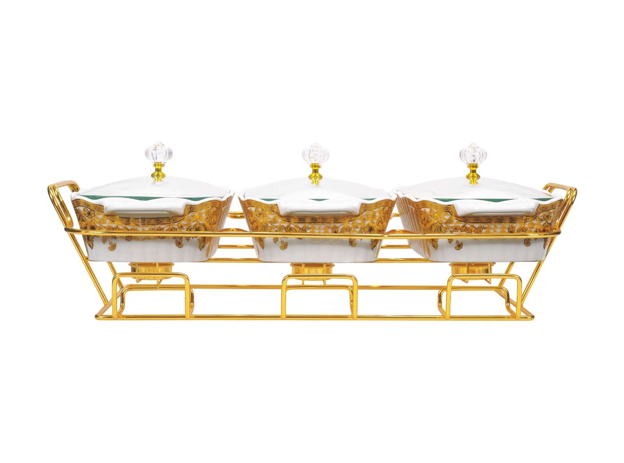 Wadah Saji Kecil Canela Dengan Rak CRG915 Gemini Gold